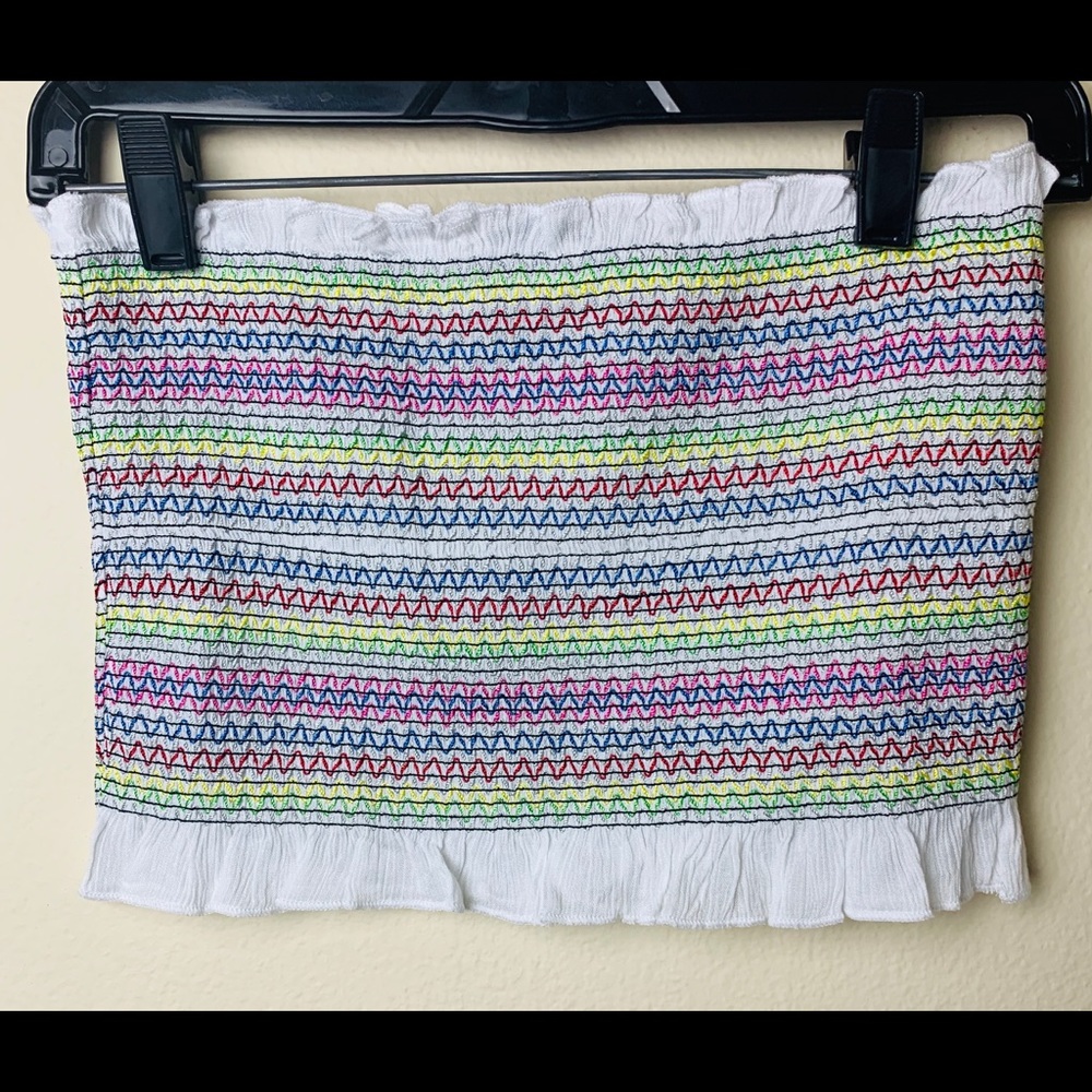 NWOT DEREK HEART multicolored ruffled tube top
